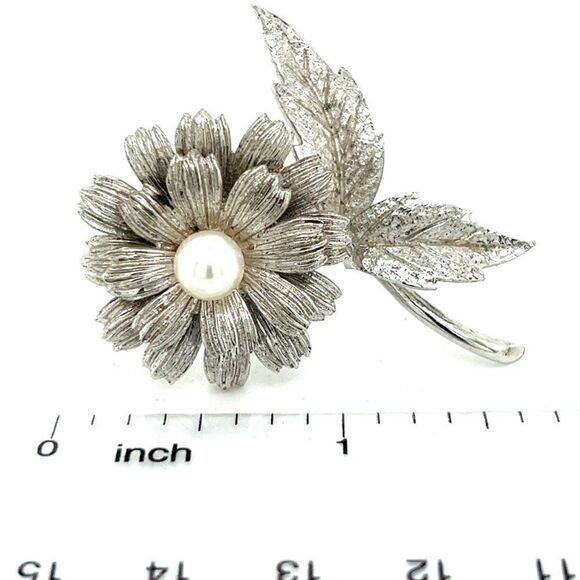 Mikimoto Estate Akoya Pearl Brooch Pin Sterling Silver 6.16 mm M321 - Picture 3 of 9